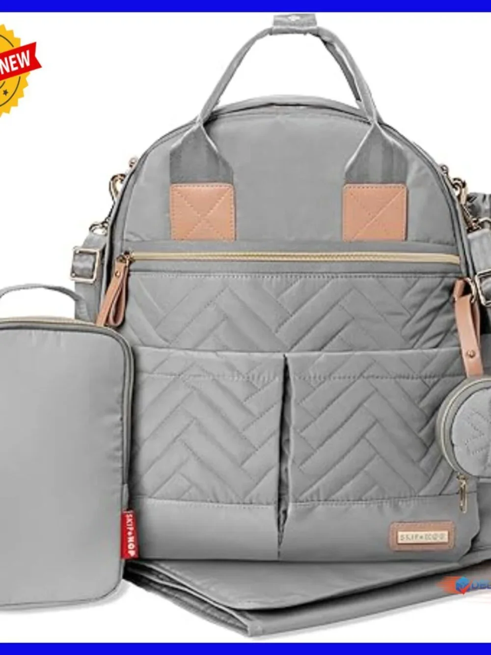 Lightweight Diaper Backpack with Changing Pad, Stroller Straps, Bottle Bag
